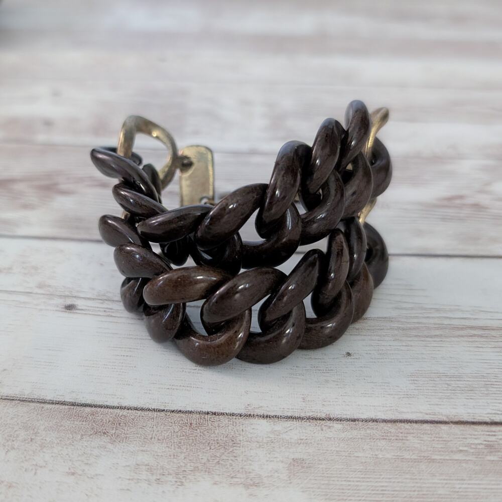 Vintage Chunky Bracelet - Brown Chain Design - Condition Issues